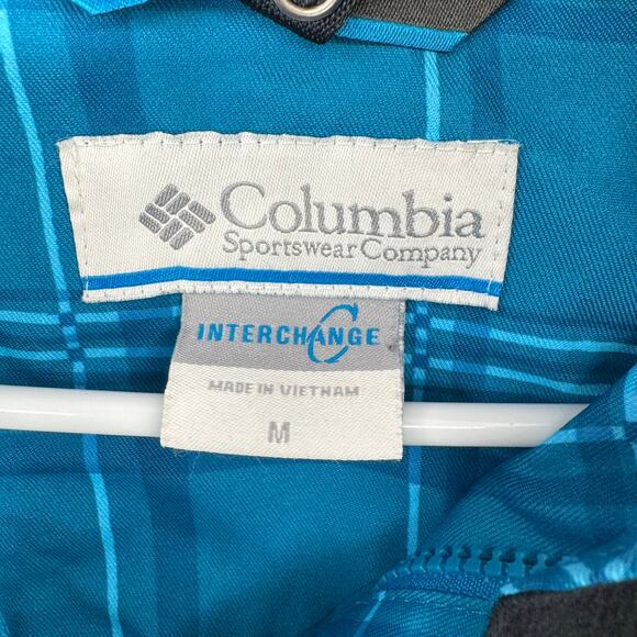 Columbia Plaid Omni Tech Snowboard Ski jacket Womens Medium Blue Interchange - Picture 9 of 16